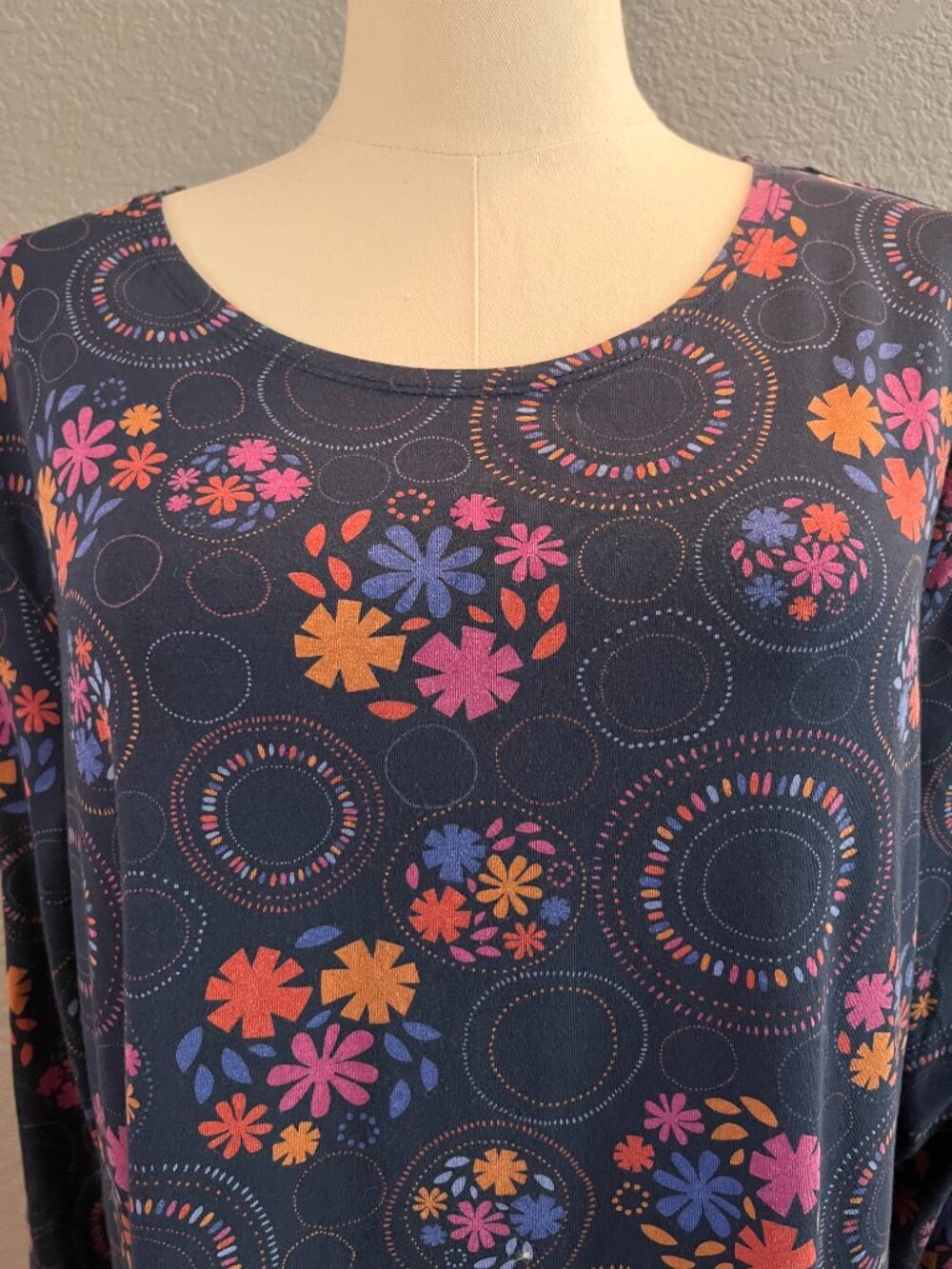 GUDRUN SJODEN KNIT COTTAGECORE LAGENLOOK LONG SLEEVE FLORAL MIDI DRESS - EUC- XL - Picture 2 of 12